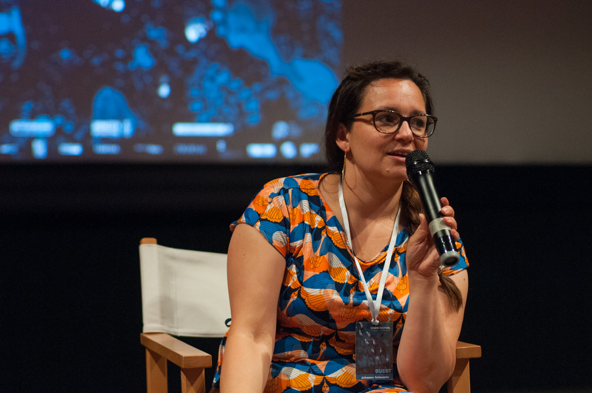 Q&A session with Johanna Schwartz after the screening of her film "They Will Have to Kill Us First" at the 2016 WARM Festival in Sarajevo. (Photo: Heidi Hald Christensen)